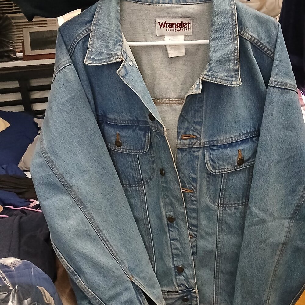 Stone washed Wrangler Rugged Wear, Men's Denim Jacket, XXL, Excellent Condition